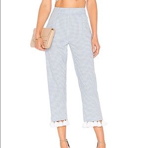 Revolve Azulu Cockatoo Gingham Pant Blue Sz 8